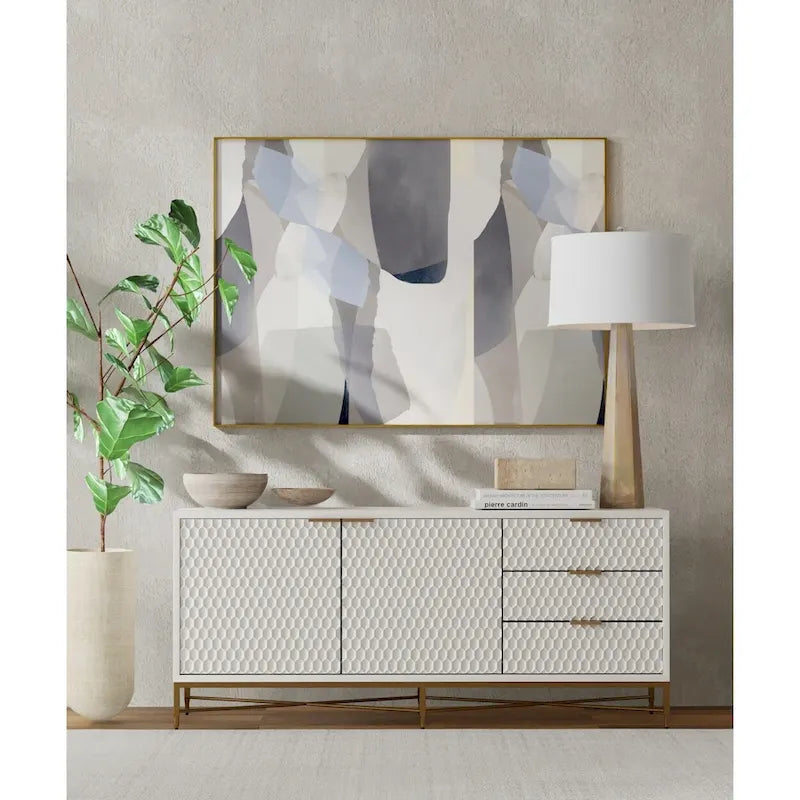 64 Wide TV Console in White