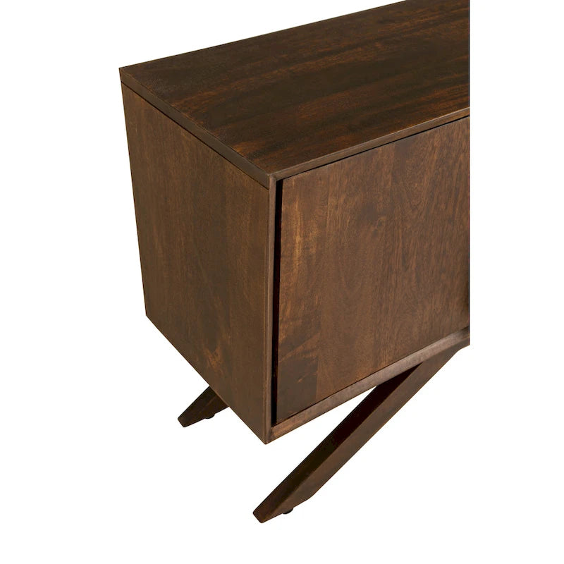 Mid-Century Modern 59 Wide Solid Wood Walnut TV Stand