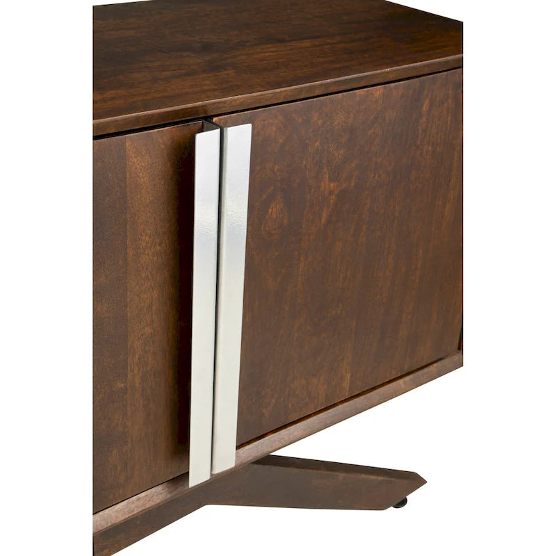 Mid-Century Modern 59 Wide Solid Wood Walnut TV Stand