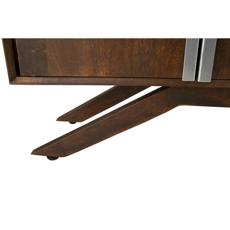 Mid-Century Modern 59 Wide Solid Wood Walnut TV Stand