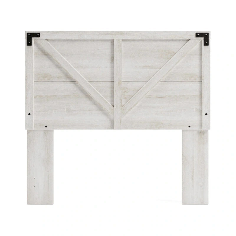 Whitewashed Crossbuck Panel Headboard