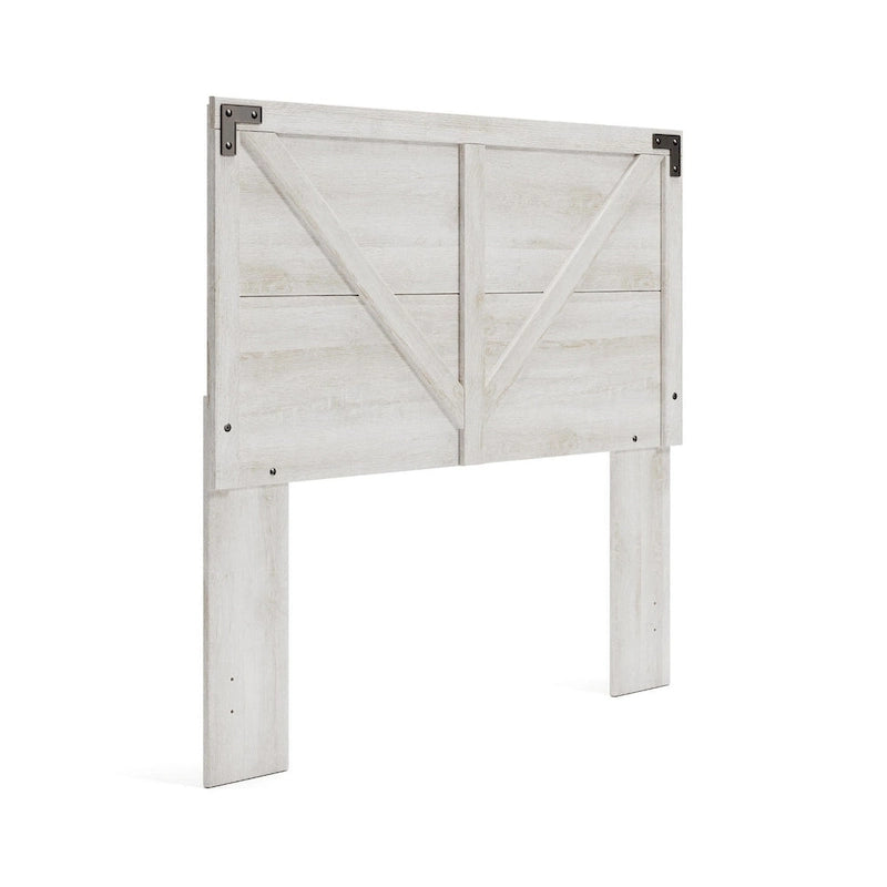 Whitewashed Crossbuck Panel Headboard