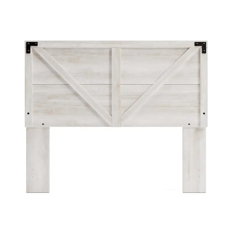 Whitewashed Crossbuck Panel Headboard