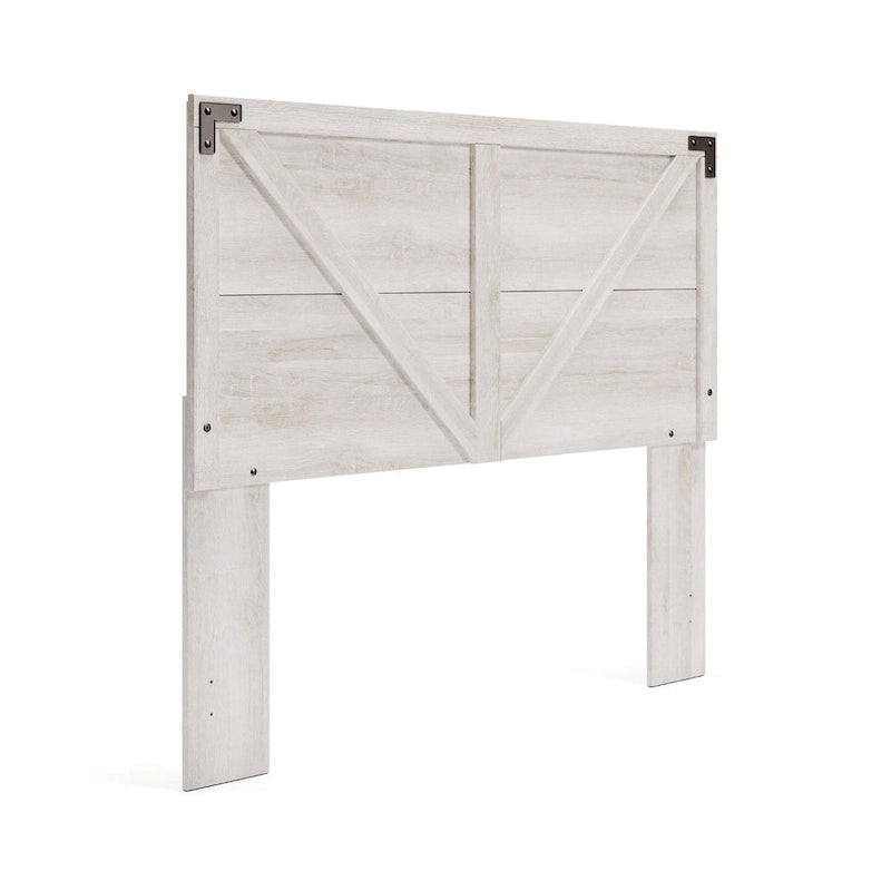 Whitewashed Crossbuck Panel Headboard
