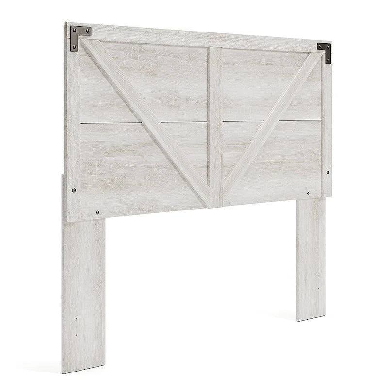 Whitewashed Crossbuck Panel Headboard