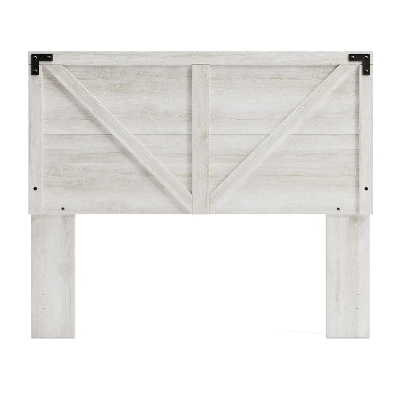 Whitewashed Crossbuck Panel Headboard