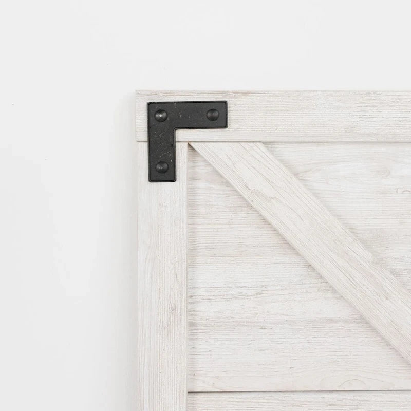Whitewashed Crossbuck Panel Headboard