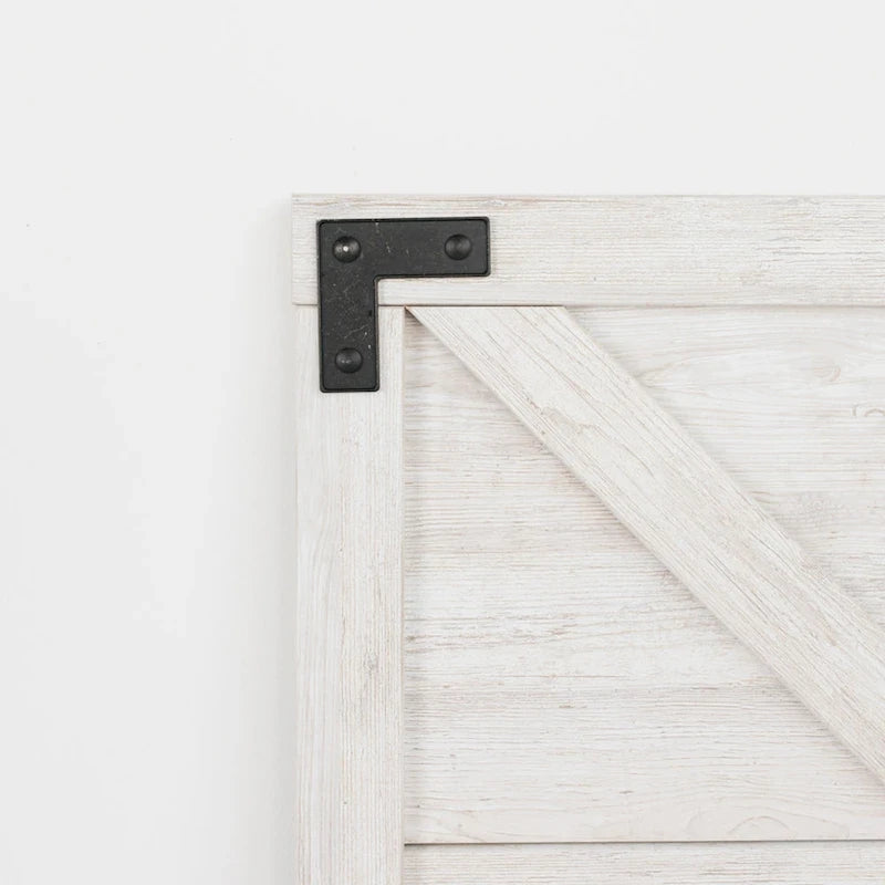 Whitewashed Crossbuck Panel Headboard