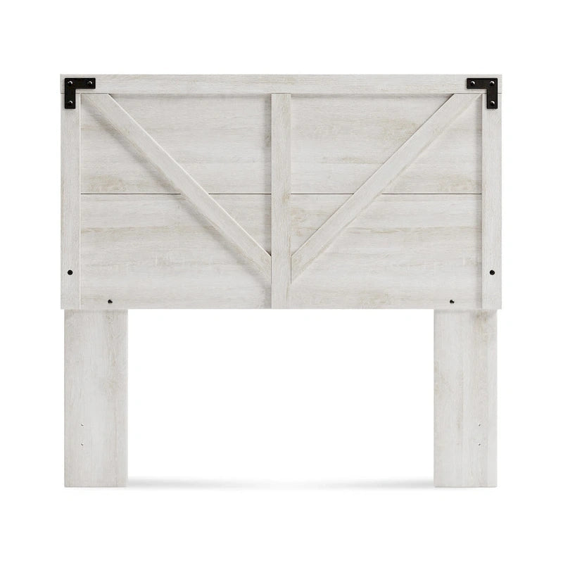 Whitewashed Crossbuck Panel Headboard