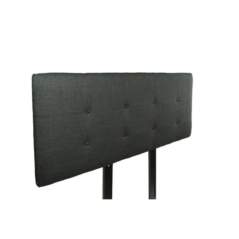 Button-tufted Charcoal Upholstered Headboard