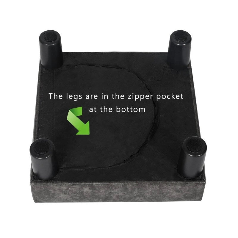 Small Footstool Leather Ottoman Square Footrest Stool Modern