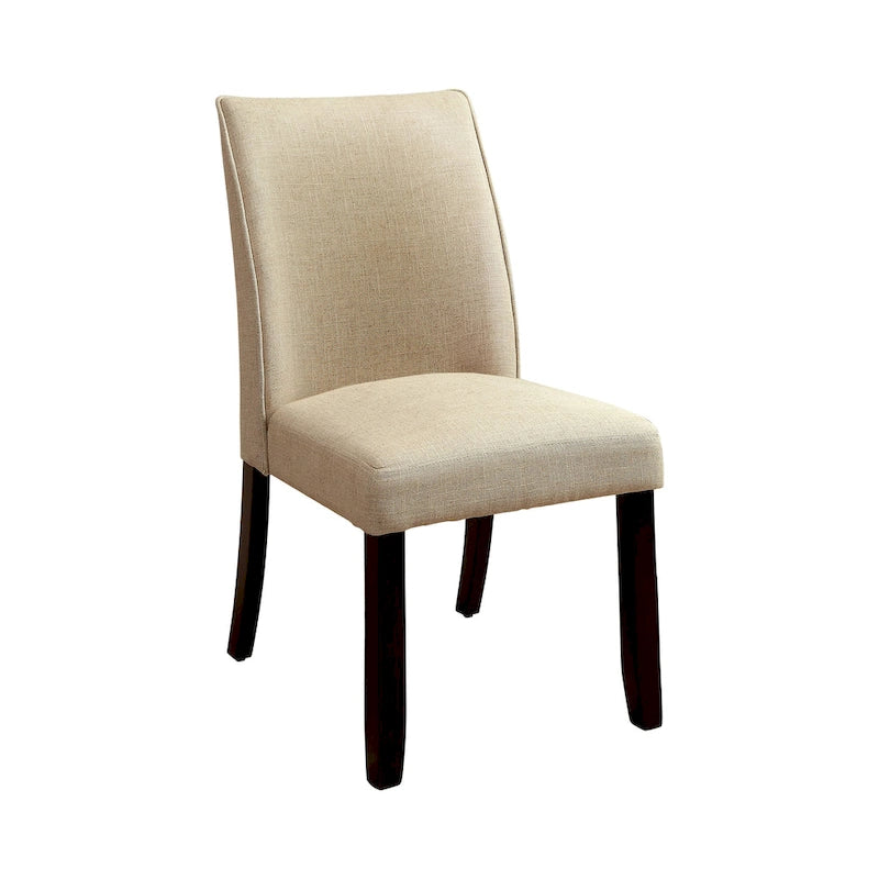 Modern Ivory Fabric Padded Dining Chairs (Set of 2)