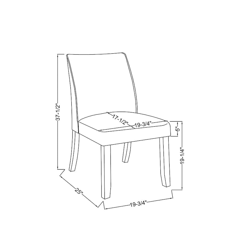 Modern Ivory Fabric Padded Dining Chairs (Set of 2)