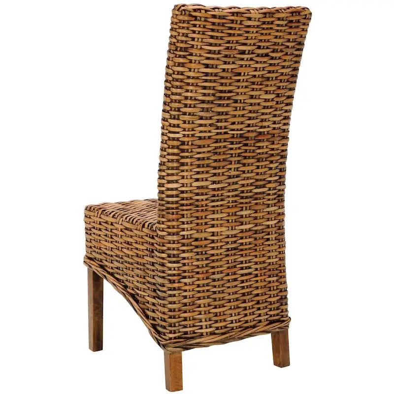 Wicker Brown High Back Dining Chair (Set of 2) - 18.5 x 20.9 x 42.1 - 19Wx21Dx42H