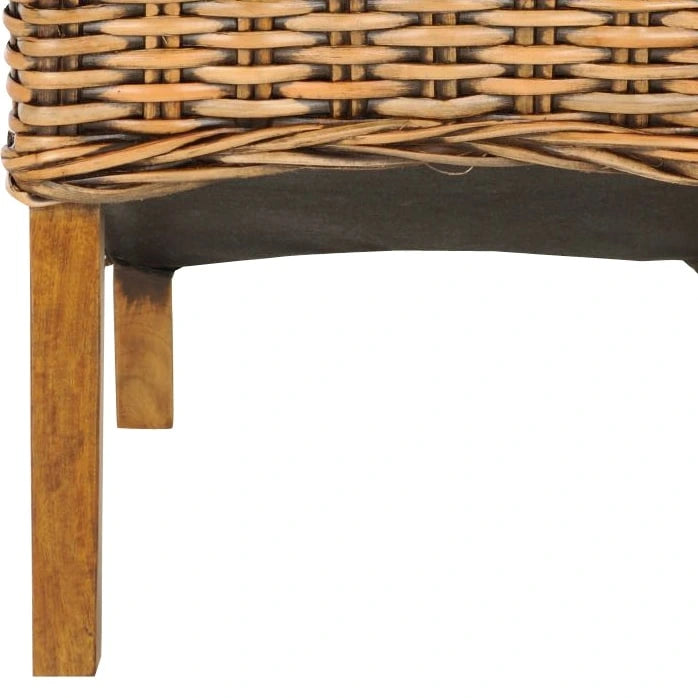 Wicker Brown High Back Dining Chair (Set of 2) - 18.5 x 20.9 x 42.1 - 19Wx21Dx42H