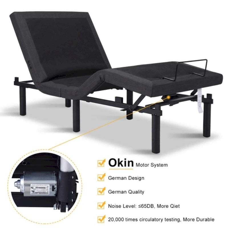397lbs With 2-Point Massage, Dual Motors, Wireless Remote Control, Electric Lift Bed
