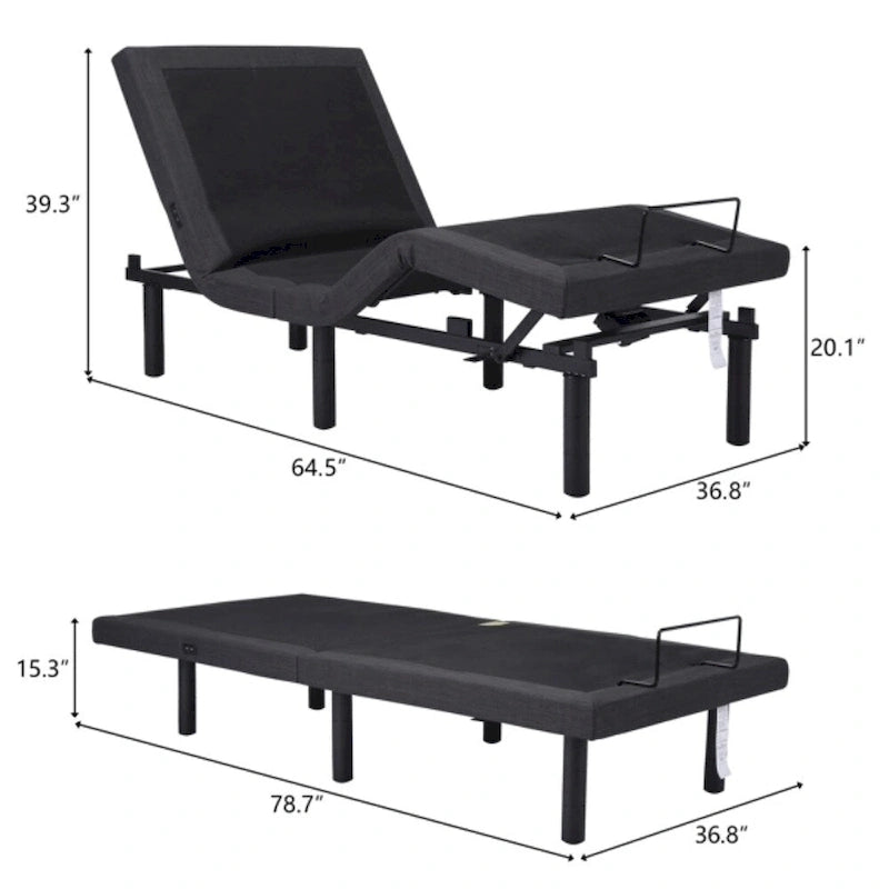 397lbs With 2-Point Massage, Dual Motors, Wireless Remote Control, Electric Lift Bed