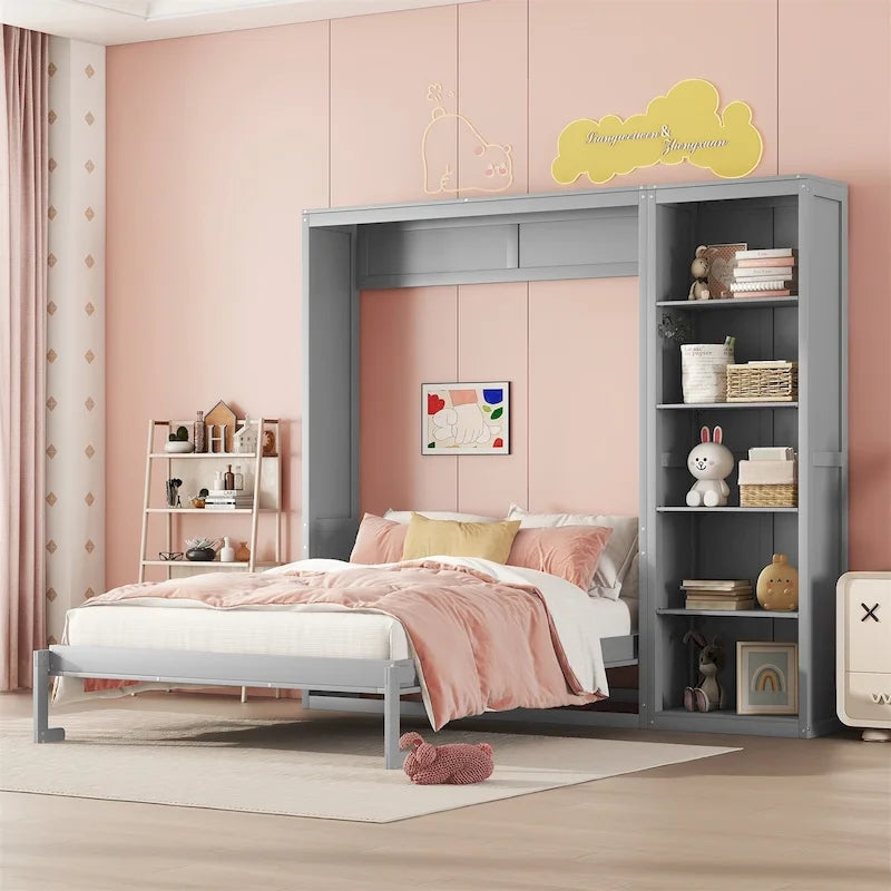 Murphy Bed Wall Bed with Shelves