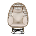Rattan Egg Patio Swivel Chair with Cushions and Rocking Function