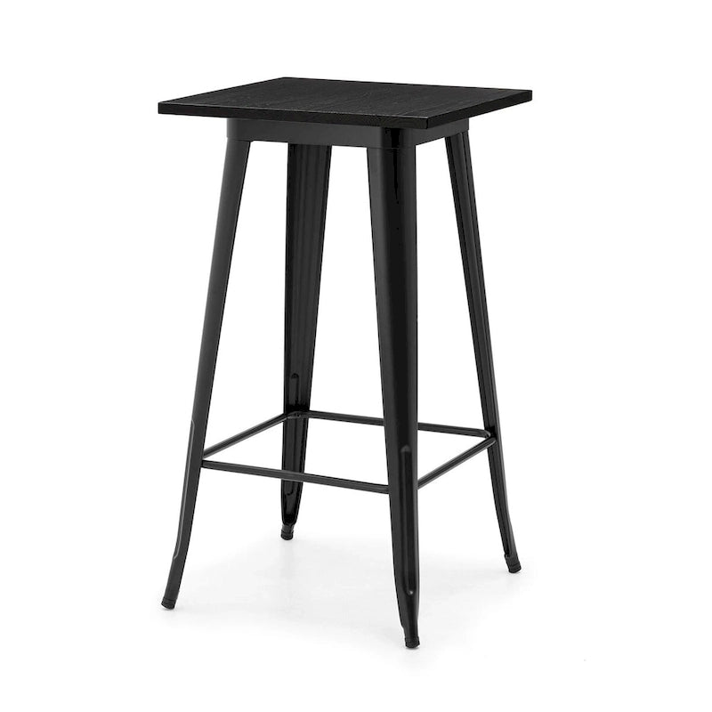Farmhouse Industrial Rustic Steel Pub/Bar Table Wood Top
