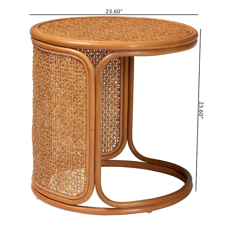 Bohemian Rattan End Table