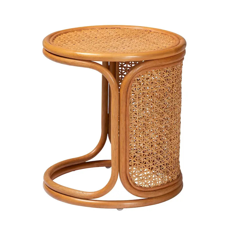 Bohemian Rattan End Table