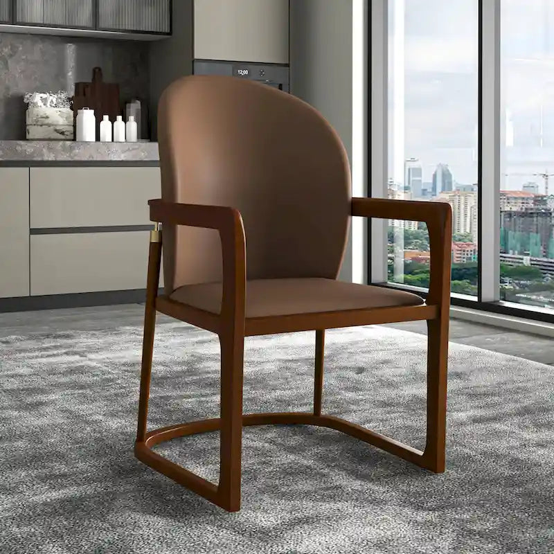 Modern Dining Chair in Upholstered Leather Svelta Series