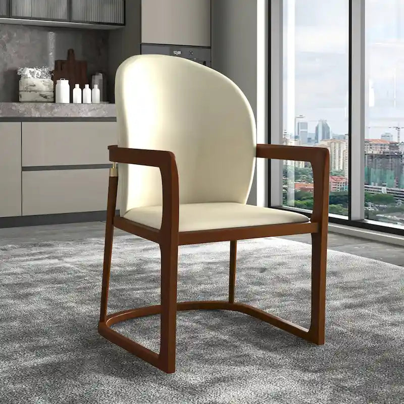 Modern Dining Chair in Upholstered Leather Svelta Series