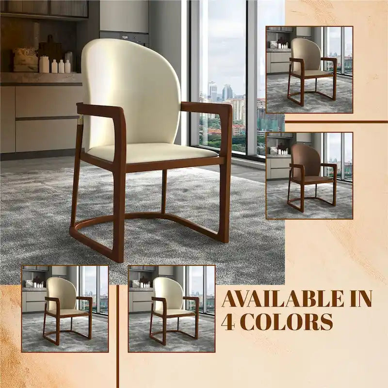 Modern Dining Chair in Upholstered Leather Svelta Series