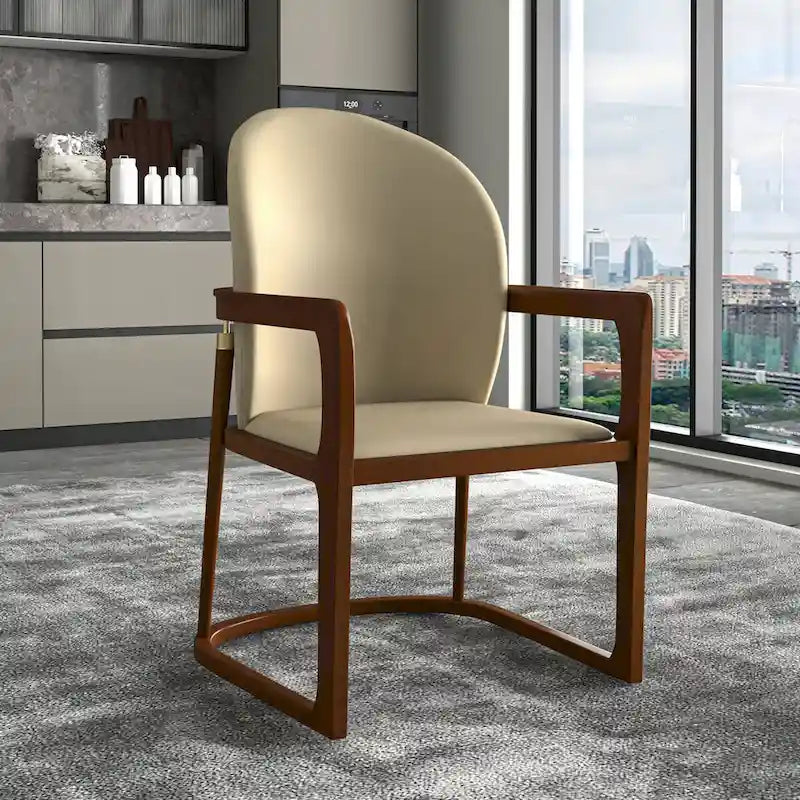 Modern Dining Chair in Upholstered Leather Svelta Series