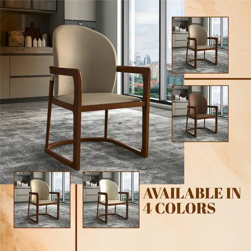 Modern Dining Chair in Upholstered Leather Svelta Series