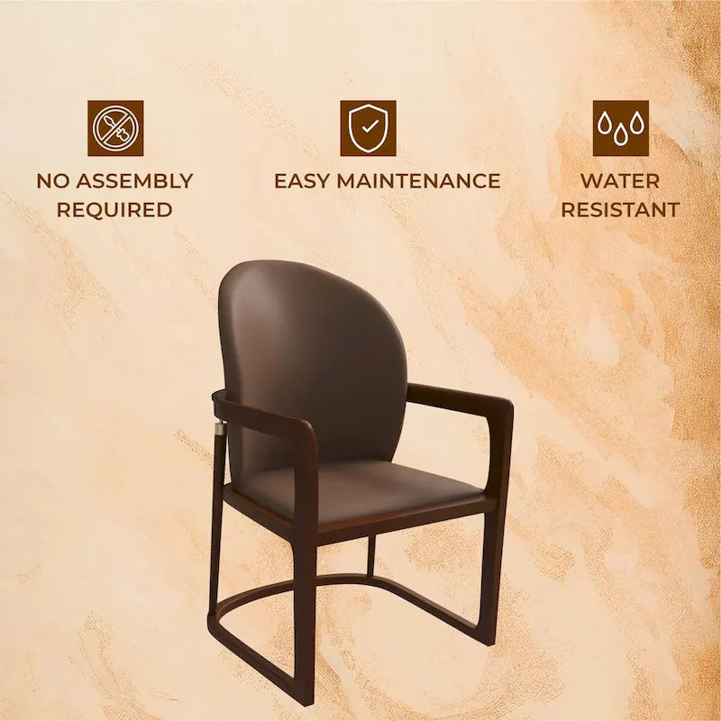 Modern Dining Chair in Upholstered Leather Svelta Series