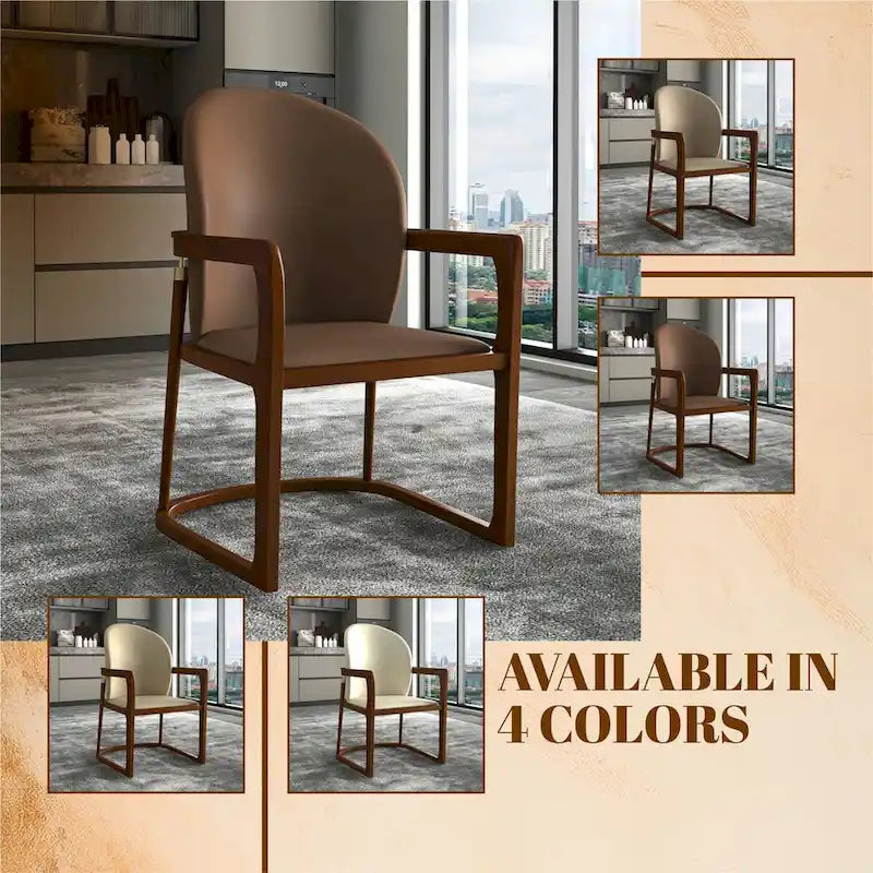 Modern Dining Chair in Upholstered Leather Svelta Series