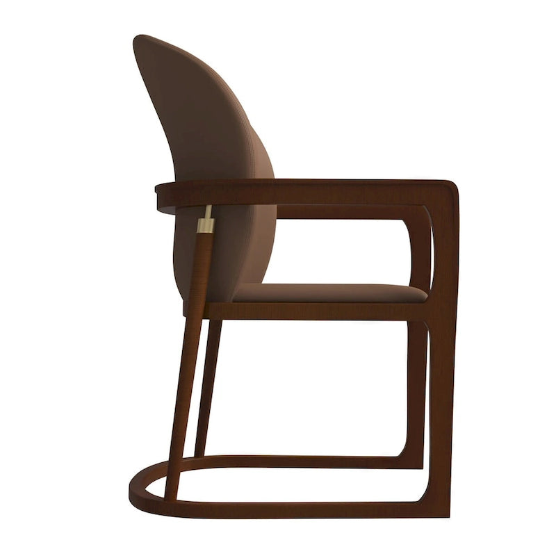 Modern Dining Chair in Upholstered Leather Svelta Series