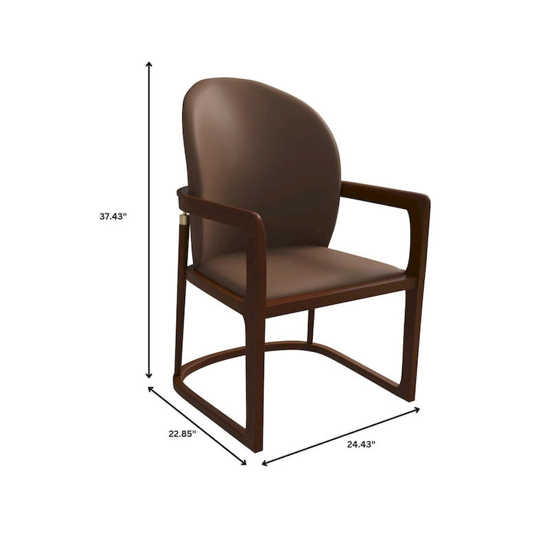 Modern Dining Chair in Upholstered Leather Svelta Series