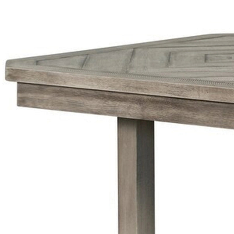 60 Inch Dining Table, Rectangular, Diamond Wood Grain Pattern, Gray