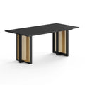 Rectangular Dining Table with Cane Base