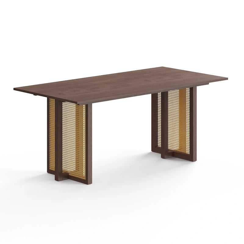Rectangular Dining Table with Cane Base