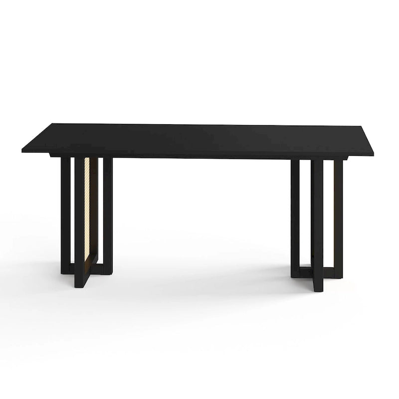 Rectangular Dining Table with Cane Base