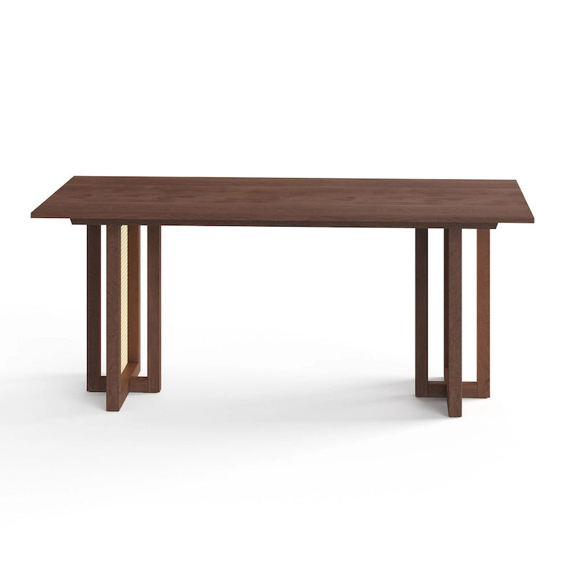 Rectangular Dining Table with Cane Base