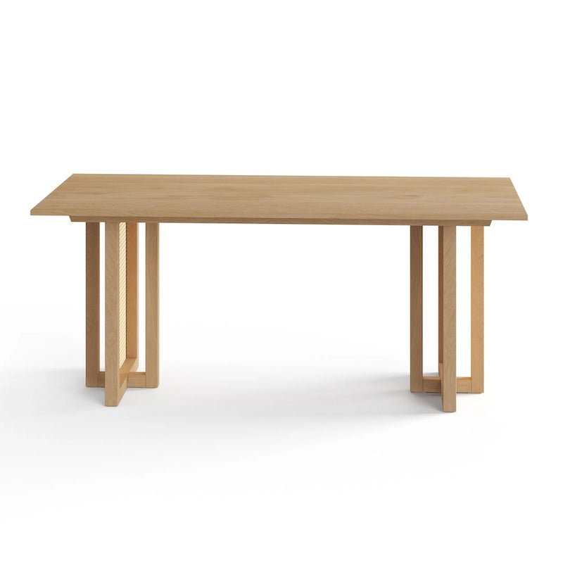 Rectangular Dining Table with Cane Base
