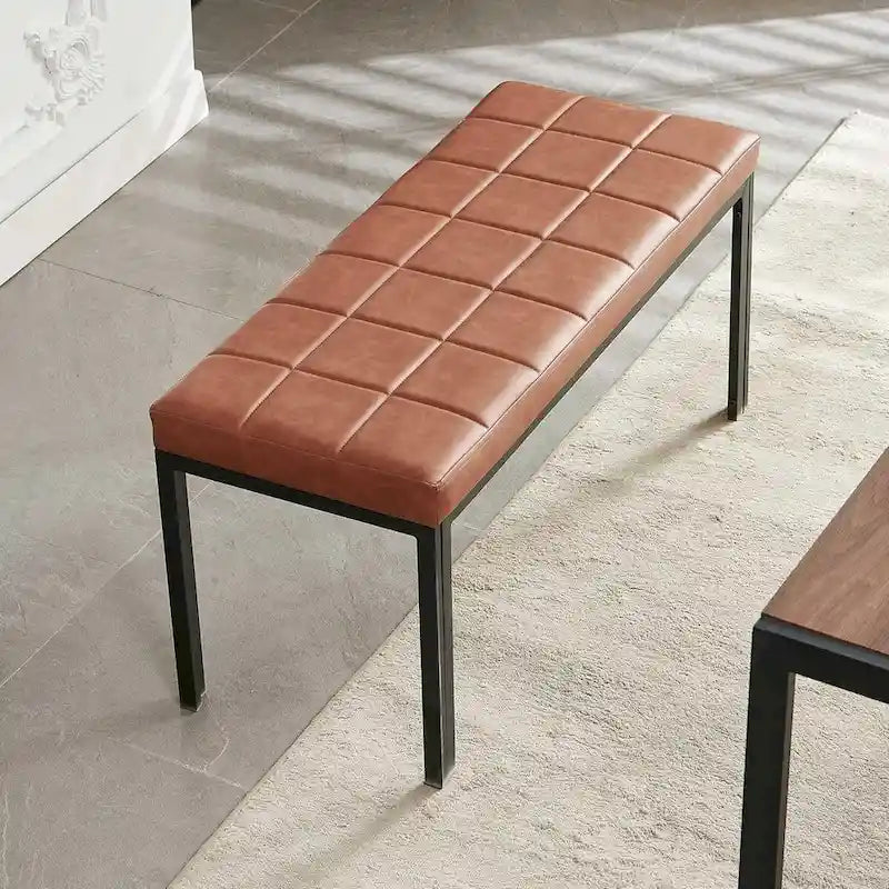36.6 Upholstered Leather PU Dining Bench