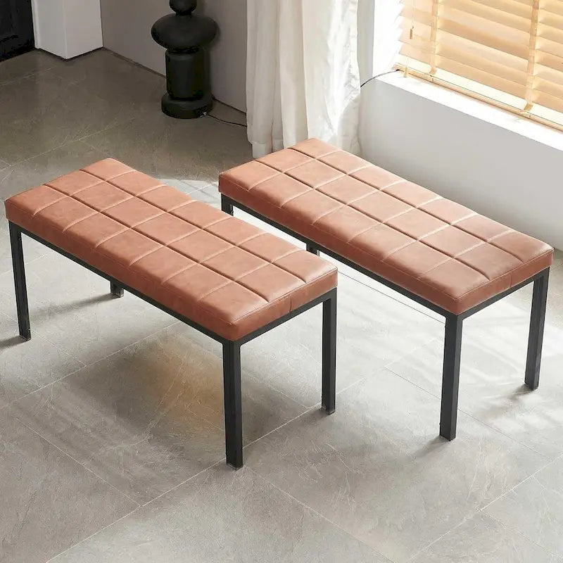 36.6 Upholstered Leather PU Dining Bench