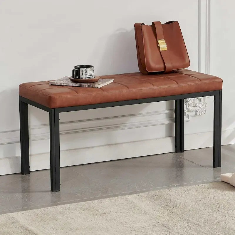 36.6 Upholstered Leather PU Dining Bench
