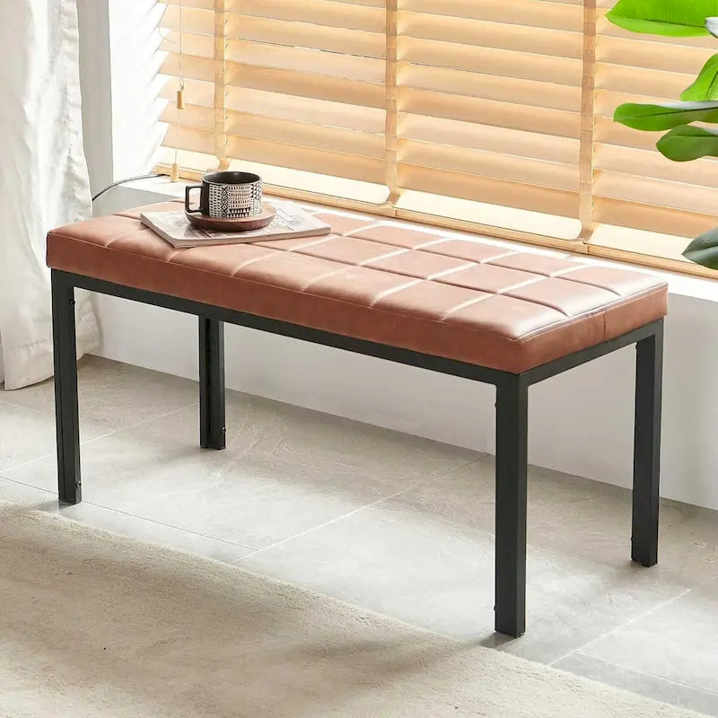 36.6 Upholstered Leather PU Dining Bench
