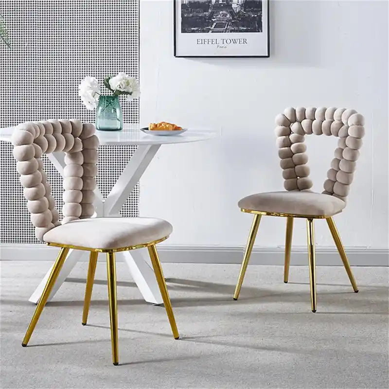 Modern Dining Chair with Metal Legs Set of 2