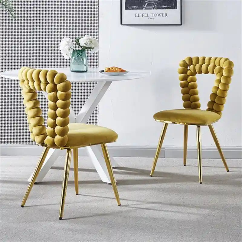 Modern Dining Chair with Metal Legs Set of 2
