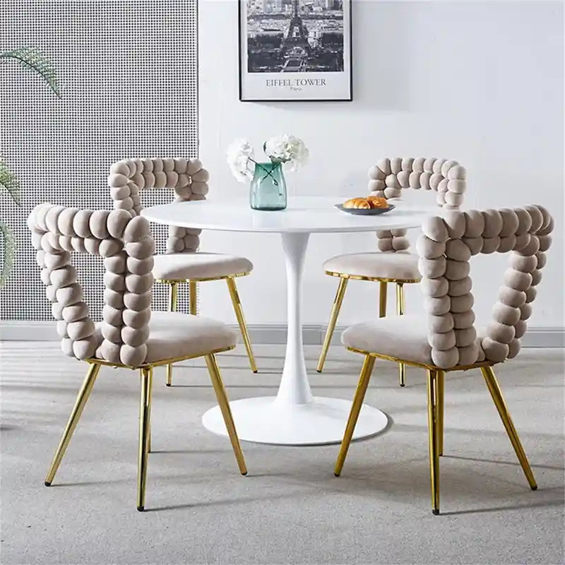 Modern Dining Chair with Metal Legs Set of 2