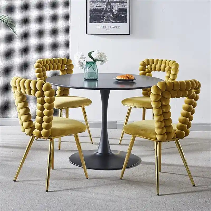 Modern Dining Chair with Metal Legs Set of 2