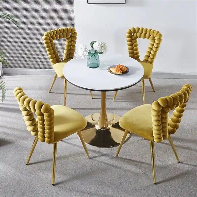 Modern Dining Chair with Metal Legs Set of 2